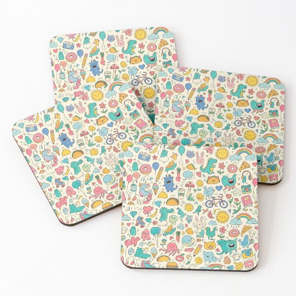 Item preview, Donuts Cute Hand Drawn Doodle Seamless Pattern Collection designed and sold by ART ATTACK ZONE.