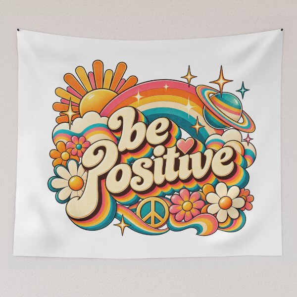 Item preview, Be Positive – Retro Rainbow 70s Psychedelic Design designed and sold by sweta_r.art.