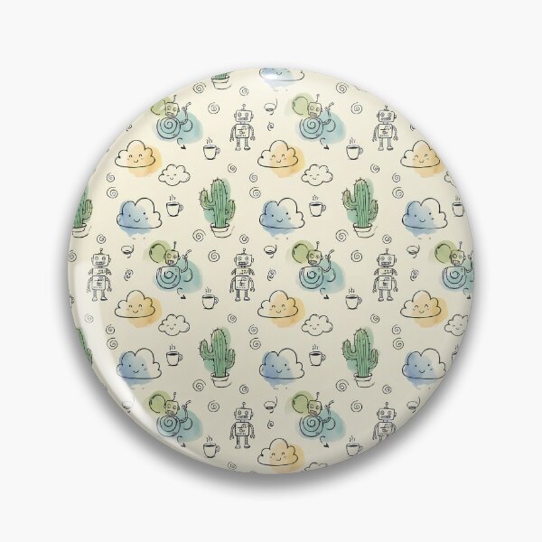 Item preview, Robot Cute Hand Drawn Doodle Seamless Pattern Collection designed and sold by ART ATTACK ZONE.