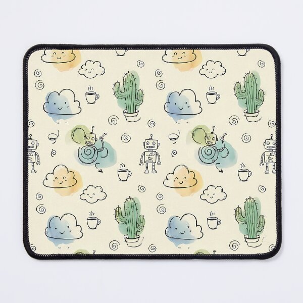 Item preview, Robot Cute Hand Drawn Doodle Seamless Pattern Collection designed and sold by ART ATTACK ZONE.