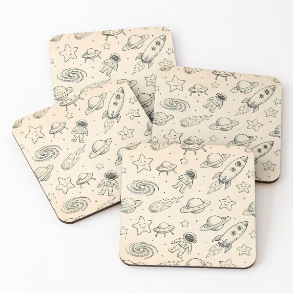 Item preview, Space Cute Hand Drawn Doodle Seamless Pattern Collection designed and sold by ART ATTACK ZONE.