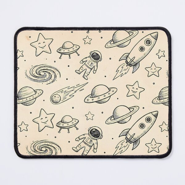 Item preview, Space Cute Hand Drawn Doodle Seamless Pattern Collection designed and sold by ART ATTACK ZONE.