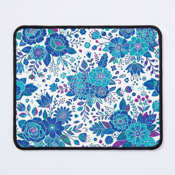 Item preview, Vibrant Blue Floral Folk Pattern designed and sold by Owcomm.