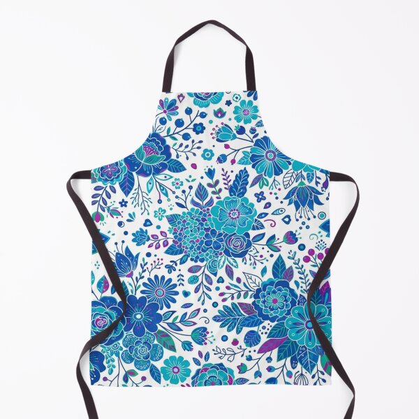 Item preview, Vibrant Blue Floral Folk Pattern designed and sold by Owcomm.
