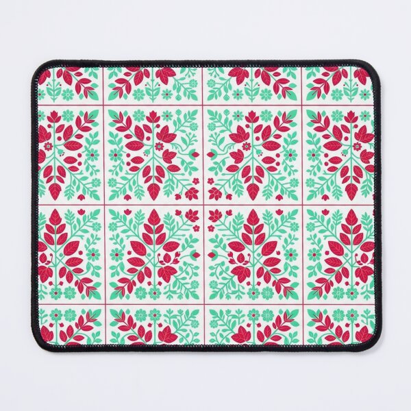 Item preview, Red Polish Folk Art Botanical Pattern designed and sold by Owcomm.