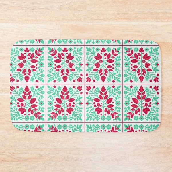 Item preview, Red Polish Folk Art Botanical Pattern designed and sold by Owcomm.