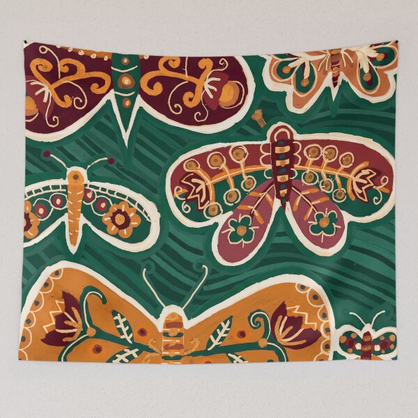 Item preview, Folk Art Butterfly Garden Pattern designed and sold by Fani*.