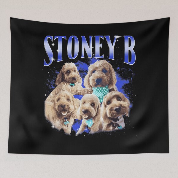 Item preview, Stoney B Goldendoodle Dog Family Blue Sparkle Group Portrait Pet Lover Fan Apparel designed and sold by Sendowart.