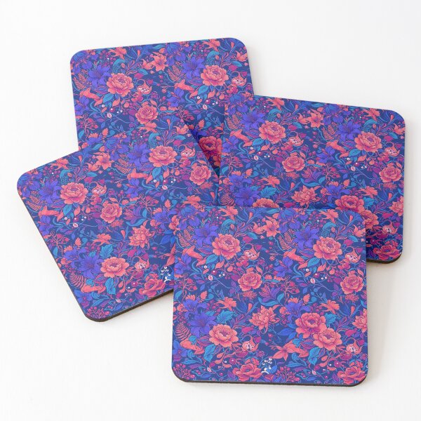 Item preview, Vibrant Blue And Pink Floral Pattern designed and sold by Owcomm.