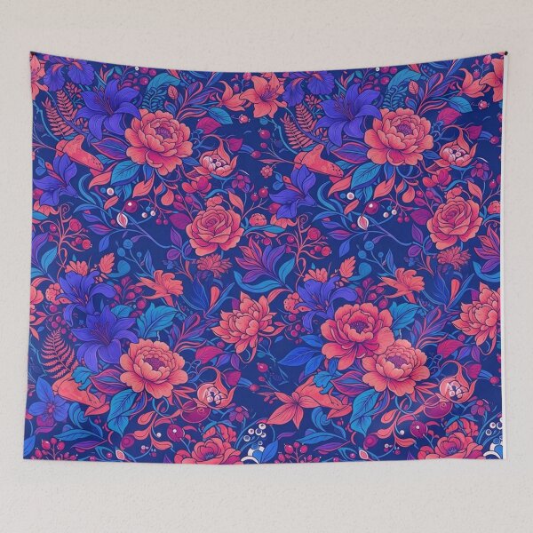 Item preview, Vibrant Blue And Pink Floral Pattern designed and sold by Owcomm.
