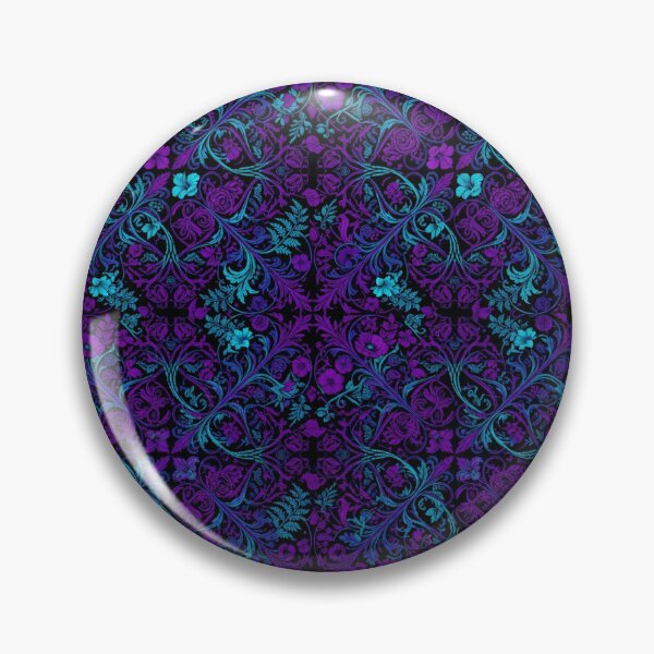 Item preview, Purple and Cyan Floral Damask Pattern designed and sold by Owcomm.