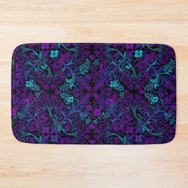 Item preview, Purple and Cyan Floral Damask Pattern designed and sold by Owcomm.