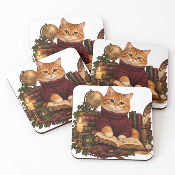 Item preview, Dark Academia Cat with Books designed and sold by CanArtVision.
