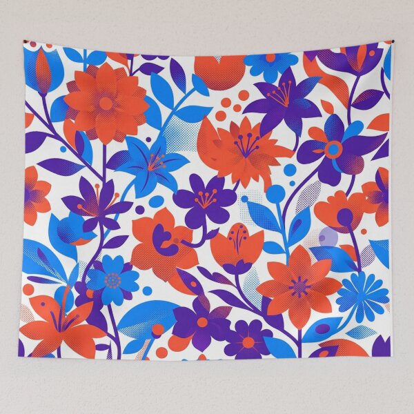 Item preview, Vibrant Retro Floral Botanical Pattern designed and sold by Owcomm.