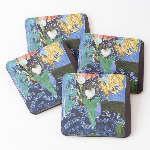 Item preview, Calla lilies irises and mimosas 1913 designed and sold by VeilOfPigments.