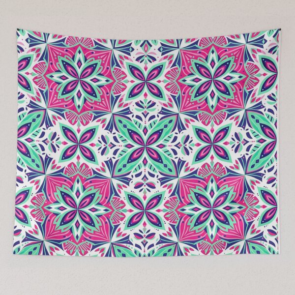 Item preview, Vibrant Pink Floral Mandala Geometric Pattern designed and sold by Owcomm.