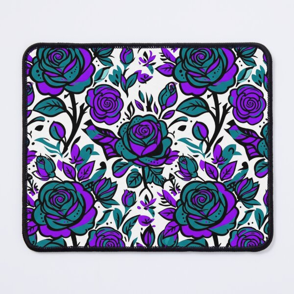 Item preview, Vibrant Purple and Teal Rose Pattern designed and sold by Owcomm.