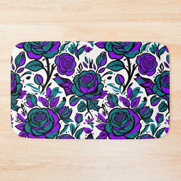 Item preview, Vibrant Purple and Teal Rose Pattern designed and sold by Owcomm.