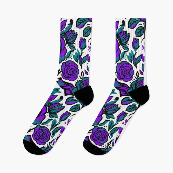 Item preview, Vibrant Purple and Teal Rose Pattern designed and sold by Owcomm.
