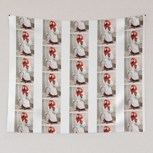 Item preview, Scarlet Macaw Bathrobe designed and sold by Sillytoe.