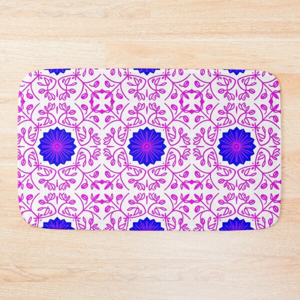 Item preview, Vibrant Pink And Blue Floral Pattern designed and sold by Owcomm.