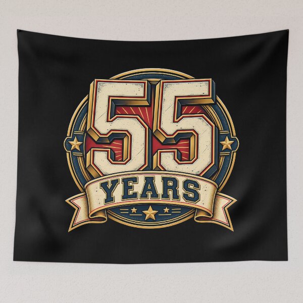 Item preview, 55 Years Old Retro Emblem Crest 55th Birthday Anniversary Men Women designed and sold by Photo-Sphere101.