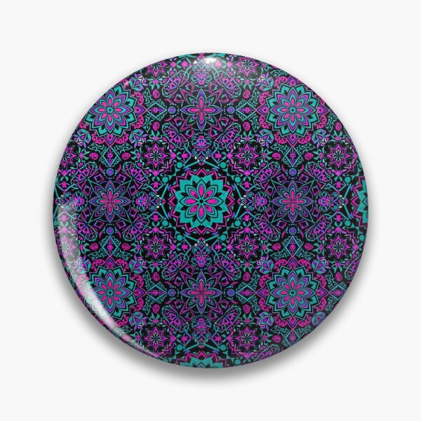 Item preview, Neon Floral Mandala Pattern Geometric Floral Mosaic designed and sold by Owcomm.