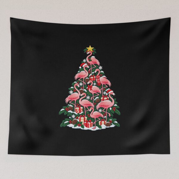 Item preview, Christmas Flamingo Tree With Tropical Holiday Cheer designed and sold by elderberry.