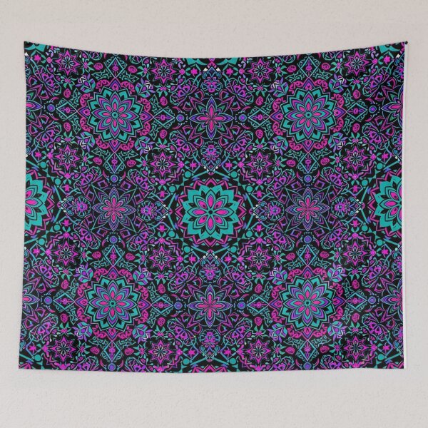 Item preview, Neon Floral Mandala Pattern Geometric Floral Mosaic designed and sold by Owcomm.