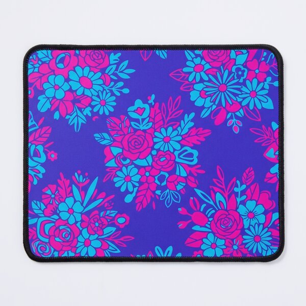 Item preview, Neon Blue And Magenta Floral Pattern designed and sold by Owcomm.