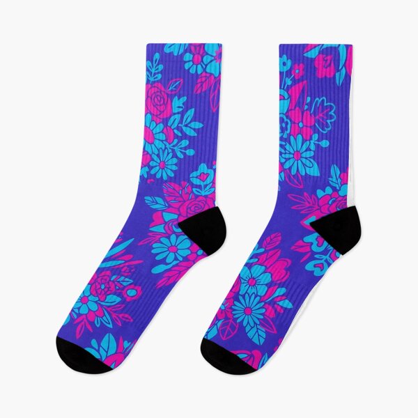 Item preview, Neon Blue And Magenta Floral Pattern designed and sold by Owcomm.