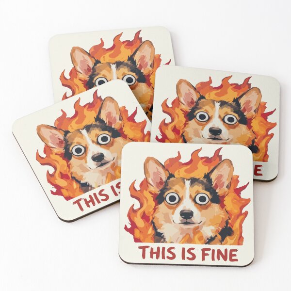Item preview, Corgi Dog On Fire This Is Fine  designed and sold by Gkinoki.