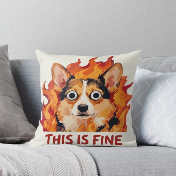 Item preview, Corgi Dog On Fire This Is Fine  designed and sold by Gkinoki.