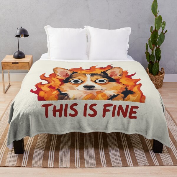 Item preview, Corgi Dog On Fire This Is Fine  designed and sold by Gkinoki.