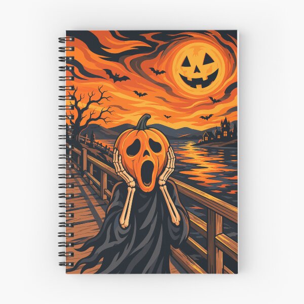 Item preview, The Pumpkin Scream - Spooky Edvard Munch Parody Halloween Art Illustration designed and sold by arfindo-indra.