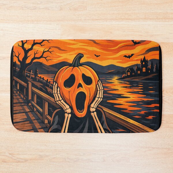 Item preview, The Pumpkin Scream - Spooky Edvard Munch Parody Halloween Art Illustration designed and sold by arfindo-indra.