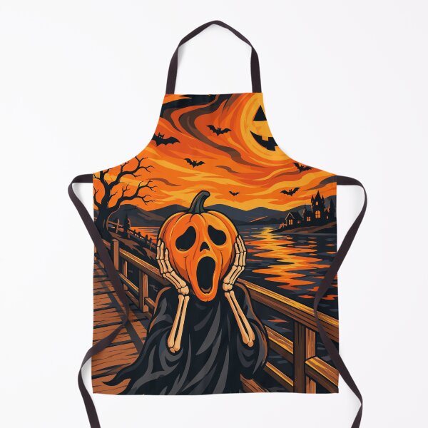 Item preview, The Pumpkin Scream - Spooky Edvard Munch Parody Halloween Art Illustration designed and sold by arfindo-indra.