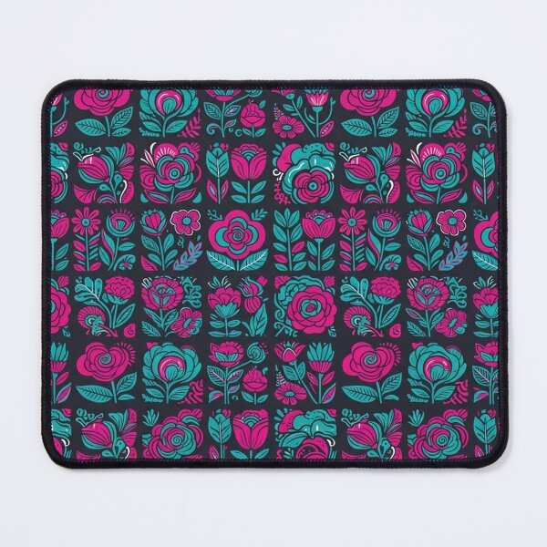 Item preview, Pink and Teal Floral Folk Pattern designed and sold by Owcomm.