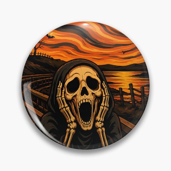 Item preview, The Skeleton Scream - Spooky Edvard Munch Parody Halloween Art Illustration designed and sold by arfindo-indra.