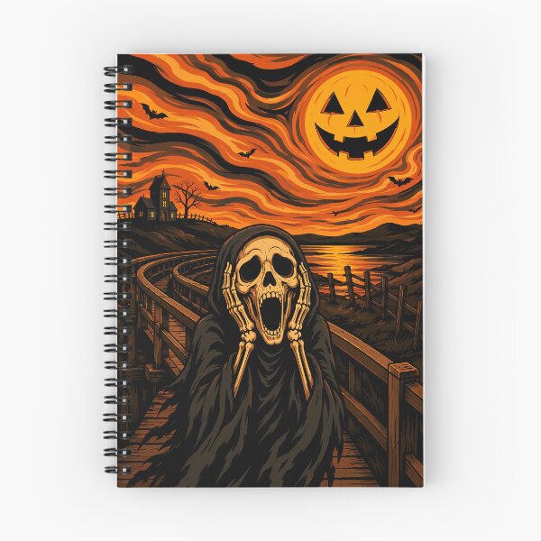 Item preview, The Skeleton Scream - Spooky Edvard Munch Parody Halloween Art Illustration designed and sold by arfindo-indra.