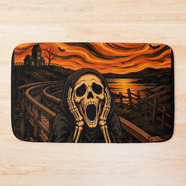 Item preview, The Skeleton Scream - Spooky Edvard Munch Parody Halloween Art Illustration designed and sold by arfindo-indra.