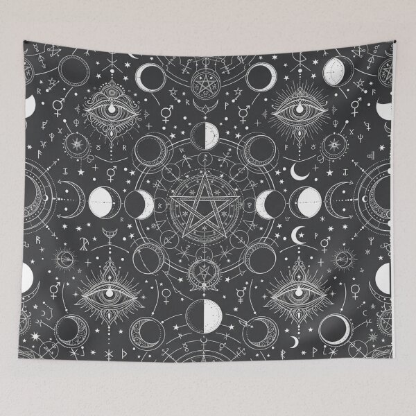 Item preview, Mystical Celestial Occult Magic Moon Stars Pattern designed and sold by Owcomm.