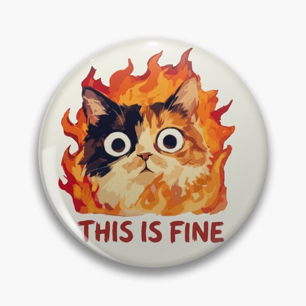 Item preview, Fluffy Cat On Fire This Is Fine  designed and sold by Gkinoki.
