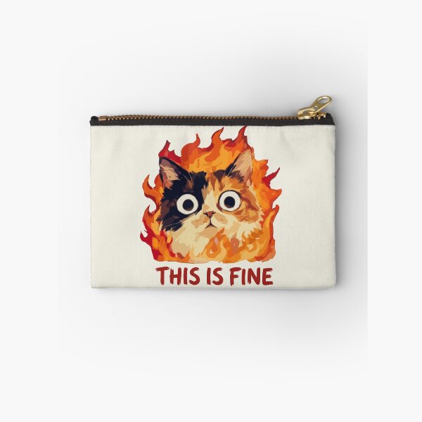 Item preview, Fluffy Cat On Fire This Is Fine  designed and sold by Gkinoki.
