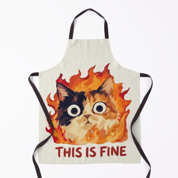 Item preview, Fluffy Cat On Fire This Is Fine  designed and sold by Gkinoki.