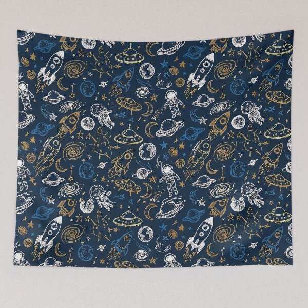 Item preview, Astronaut Cute Hand Drawn Doodle Seamless Pattern Collection designed and sold by ART ATTACK ZONE.