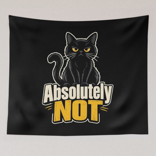 Item preview, Absolutely Not Funny Black Cat Sarcastic Attitude Humor designed and sold by Photo-Sphere101.