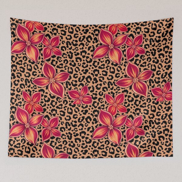 Item preview, Wild Blooms — Red & Orange Floral Leopard Pattern designed and sold by RAIID.