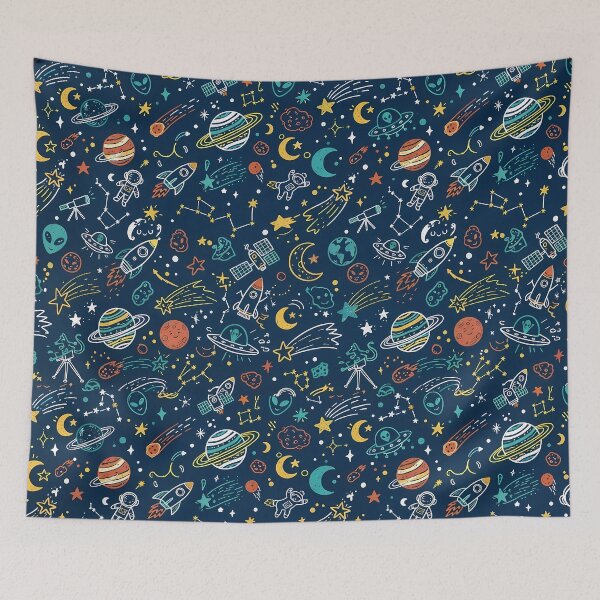 Item preview, UFO Cute Hand Drawn Doodle Seamless Pattern Collection designed and sold by ART ATTACK ZONE.