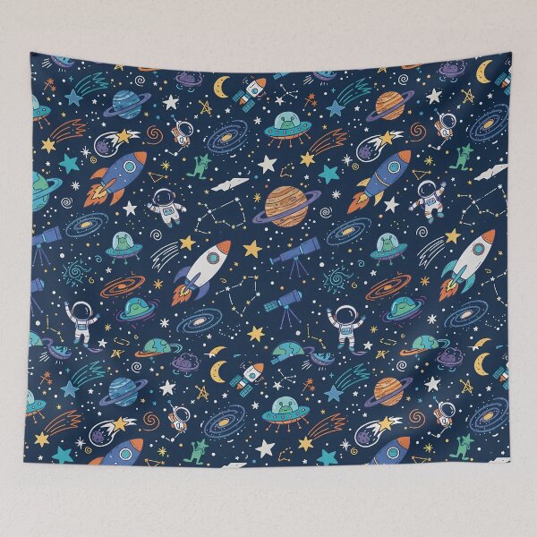 Item preview, Aliens Cute Hand Drawn Doodle Seamless Pattern Collection designed and sold by ART ATTACK ZONE.